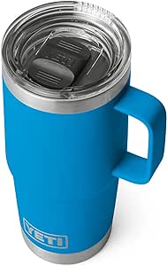 YETI Rambler 20 oz Travel Mug, Stainless Steel, Vacuum Insulated with Stronghold Lid, Big Wave Blue