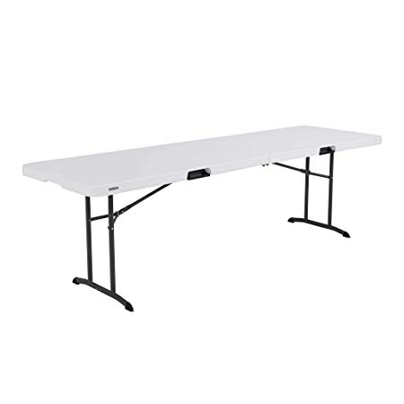 Lifetime 80733 Fold in Half Banquet Table, 8-Foot, White Granite