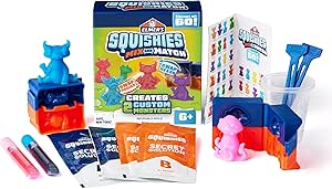 Elmer’s Squishies Mix and Match, DIY Squishy Toys, Kids Crafts, Creates 2 Mix and Match Characters, 12 Piece Kit