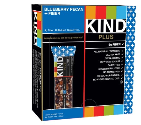 KIND Bars, Blueberry Pecan   Fiber Bars, Gluten Free, 1.4 Ounce Bars, 12 Count