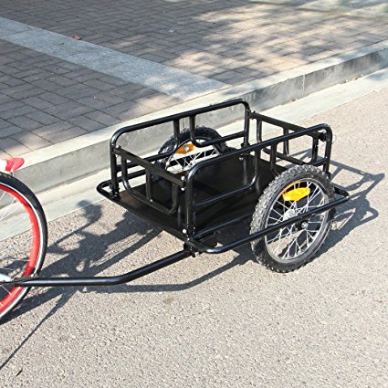 Esright Foldable Bike Trailer Cargo Utility Luggage Bicycle Trailer