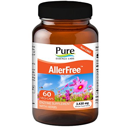 Pure Essence Labs AllerFree - Natural Allergy Relief Supplement- Non Drowsy - 60 Capsules