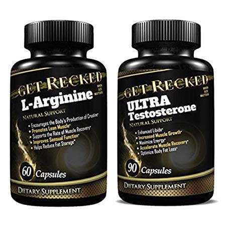 Natural Testosterone Booster for Men   L-Arginine COMBO - Boost Muscle Growth, Energy & Sex Drive - All Natural- Hawthron, Tribulus, Horny Goat Weed, Zinc, Minerals
