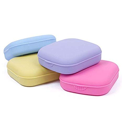 Cute Pocket Mini Contact Lens Case Travel Kit Easy Carry Mirror Container Holder Red
