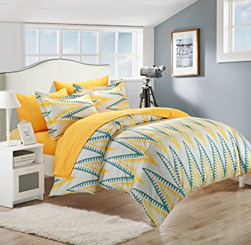 Chic Home Selina 3-Piece Duvet Cover Set, King, Yellow