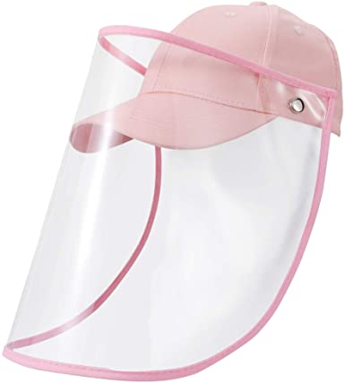 XIAOWU Kids Protective Hat Large Brim Clear Safety Shield Cap Anti-Saliva Anti-UV Anti-dust Anti-Fog Sun Visor Hat for Boys Girls Indoor Outdoor