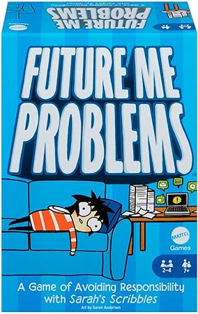 Mattel Games Sarah's Scribbles Future Me Problems Card Game, Funny Family Game for Game Night All About Avoiding Responsibility