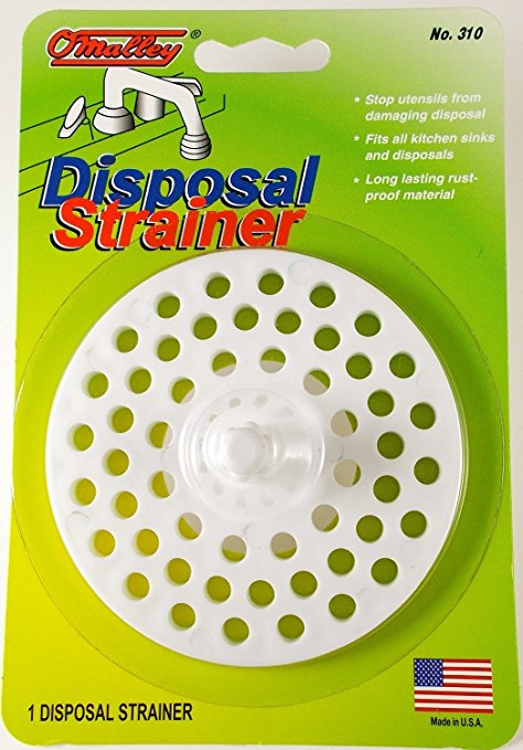 Garbage Disposal and Sink Strainer Guard - White Plastic - Manufactured in USA