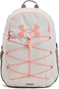 Under Armour Unisex-Adult Hustle Sport Backpack, (115) White Clay/Tetra Gray/Aero Orange, One Size Fits All