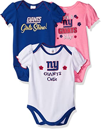 NFL baby-girls 3 Pack Short Sleeve Bodysuit
