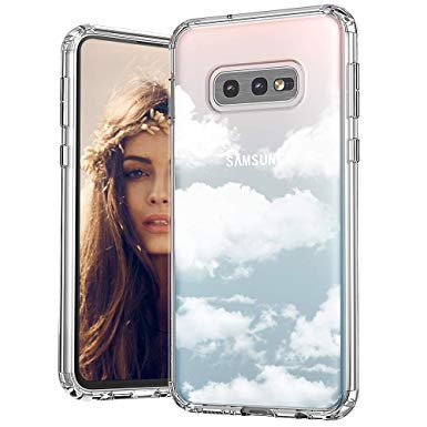 MOSNOVO Galaxy S10e Case, Cloud Pattern Clear Design Printed Transparent Plastic Back Hard Case with TPU Bumper Protective Case Cover for Samsung Galaxy S10e