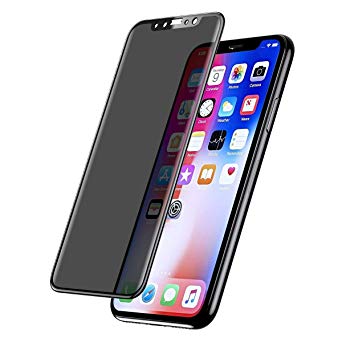 Nicexx Privacy Screen Protector Compatible with iPhone X, 3D Full Coverage, Anti-Spy Anti-Fingerprint Anti-Scratch, 9H Tempered Glass, Cover Shield