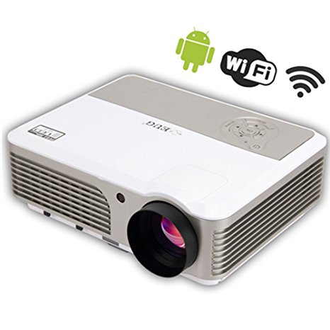 EUG Bulit-in Wireless WiFi New Full HD LED LCD Suport 1080P Projector 2600 Lumens Input USB ,HDMI,VGA-In, AV, S-Video Projector Home Cinema Theater Office Business School