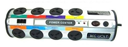 Regvolt 8 Universal Power Strip 100V to 220V/250V with 2390 Joules Surge Protector, Universal worldwide outlets