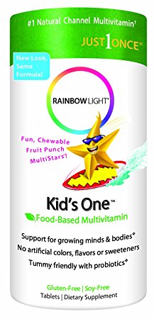 Rainbow Light Kids' One Multistars, 30 Chewable Tablets