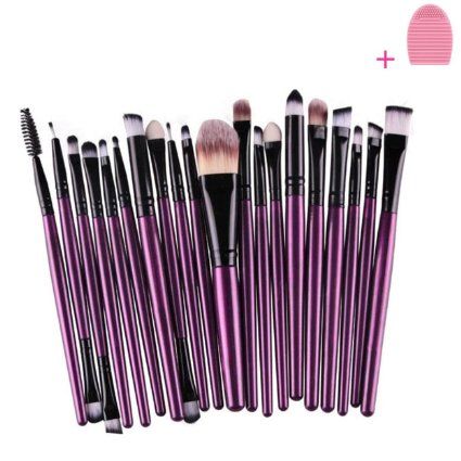 Kingfansion 20pcs/set Makeup Brush Set Tools Make-up Toiletry Kit Wool Make up Brush Set (Purple)