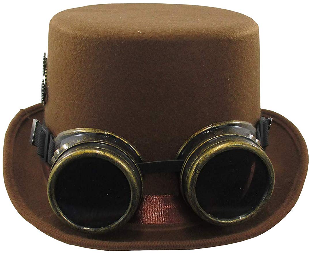 Jacobson Hat Company Women's Brown Felt Steampunk Hat, Adjustable