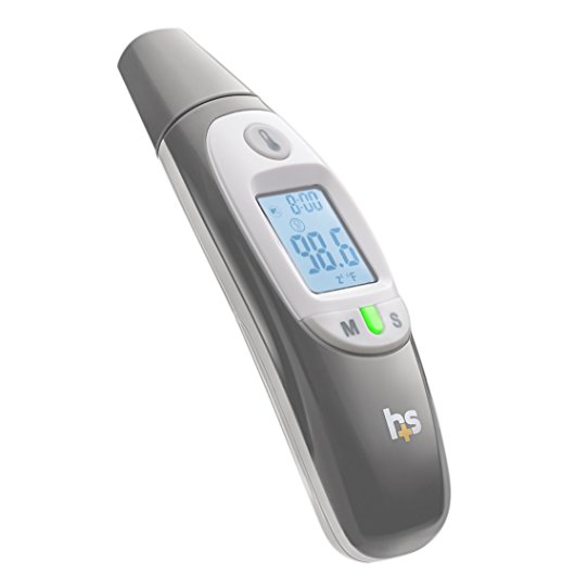 HealthSmart Compact Instant Read Infrared Digital Ear Thermometer, Gray, 1.0 Count