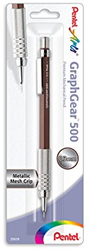 Pentel Arts GraphGear 500 Premium Drafting Pencil, 0.3mm, Brown Barrel, 1-Pack (PG523EPABP)