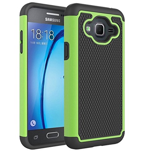 Galaxy J3 Case,Galaxy Express Prime Case,Galaxy Amp Prime Case,Galaxy J3V Case,Asmart Shockproof Hybrid Dual Layer Armor Defender Protective Phone Case Cover for Samsung Galaxy J3 2016 (Green)