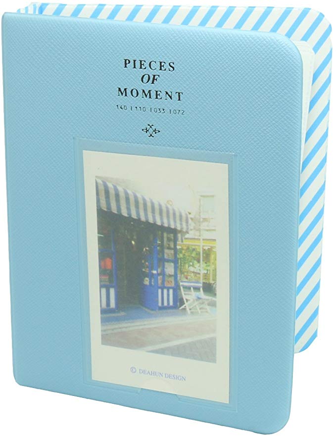 CaiulBasic [Fuji Instax Mini Photo Album] Pieces of Moment Mini Album for Films of Instax Mini 8 70 7S 25 50S 90/Pringo 231/Fujifilm Instax SP-1/Polaroid PIC-300P/Polaroid Z2300, 64 Photos, Blue