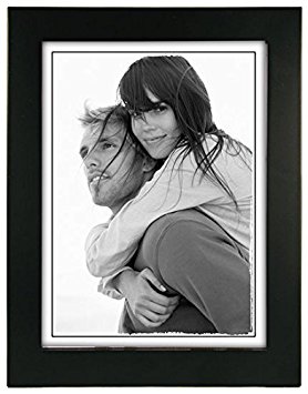 Malden International 6x8 Picture Frame Linear - Black Wood, Set of 2