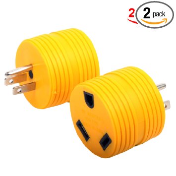 Weize 2 Pack 15M/30F AMP Straight RV Adapter PowerGrip Adapter, 1875W/125V