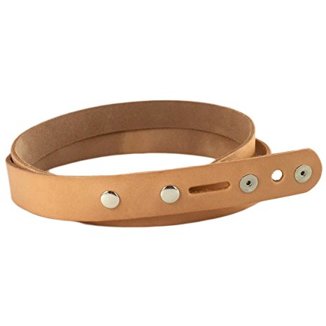Springfield Leather Company Vegetable Tan Cowhide Leather Belt Blank with Snaps (1-1/4", #1)