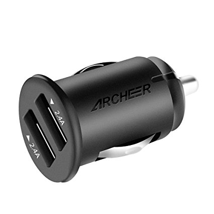 Car Charger, Archeer 4.8A Mini But Powerful Dual USB Car Charger Adapter for iPhone 7, 7Plus, 6, 6 plus, 5 Samsung S6, S6 Edge and Android Devices