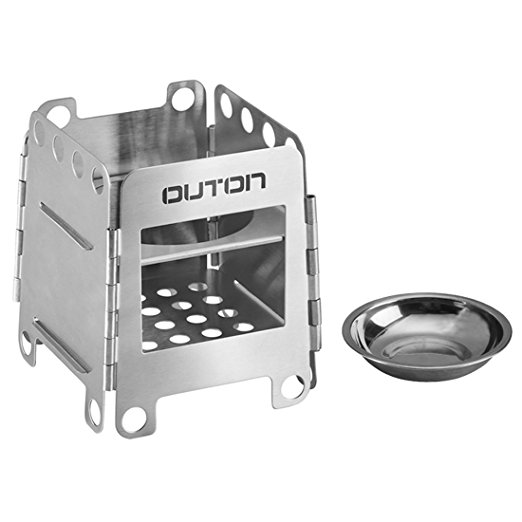 OUTON Portable Camping Wood Stove Folding Lightweight Stainless Steel Alcohol Stove Outdoor Cooking Backpacking Stove