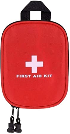 Empty First Aid Kit Bag Double Zipped First Aid Supplies Package Mini Medications Organizer Waterproof Nylon Medical Survival Kit Rescue Case Handy Travel Medicine Container for Home Car Outdoor