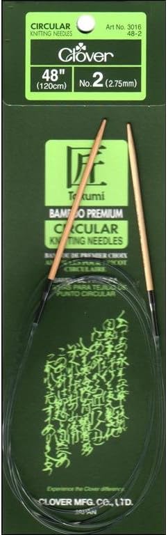 Clover Bamboo Circularknitting Needles "Takumi", 48-Inch