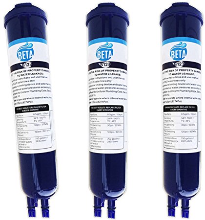 Beta 3-Pack Water Filter Compatiable with Whirlpool 4396841 4396710 Pur Filter3 EDR3RXD1 Push Button Refrigerator Filter Replacement