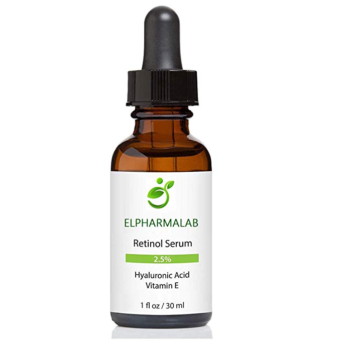 ELPHARMALAB, Retinol Serum 2.5% with Hyaluronic Acid & Vitamin E, 1 Fl. oz.