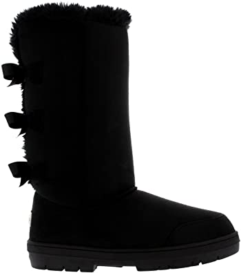 Holly Womens Triplet Bow Tall Classic Waterproof Winter Rain Snow Boots