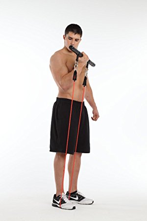 Anazao Fitness Gear by AccuFitness Multi-Myo 20" 2-Strap Short Resistance Band Bar (For use with resistance bands)