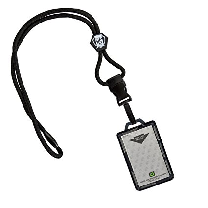 Specialist ID Heavy Lanyard and Identity Stronghold 2-Card RFID Blocking Badge Holder (Black)