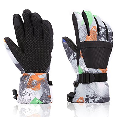 Ski Gloves, Yidomto Waterproof Warmest Winter Snow Gloves for Mens, Womens, Boys, Girls, Kids