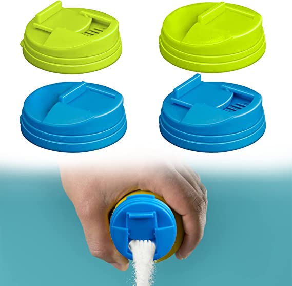 4 Pieces Plastic Can Covers, Beer Beverage Can Covers, Leak Proof Water Tight Cover(Blue and Yellow)