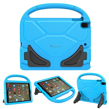 New iPad 9.7 Inch 2017 / iPad Air 2 / iPad Air Case - Riaour Kids Friendly Light Weight Shock Proof Handle Stand Cover for Apple New iPad 9.7" 2017 Model, iPad Air 2, iPad Air, (Blue)