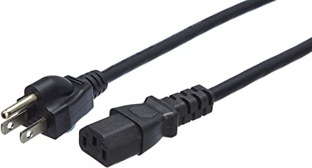 AmazonBasics Computer Monitor TV Replacement Power Cord - 15-Foot, Black