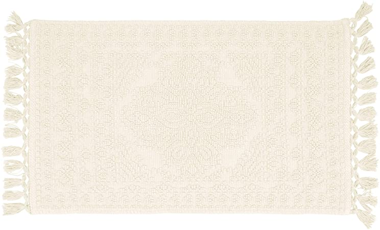 French Connection Bath Rug, 20"x34", Ivory