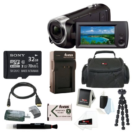 Sony HD Video Recording HDRCX440 HDRCX440B Handycam Camcorder   Sony 32GB SDHC/SDXC Class 10 Memory Card   Extra Battery Pack and Charger   Spider Tripod   Case   Deluxe Accessory Bundle