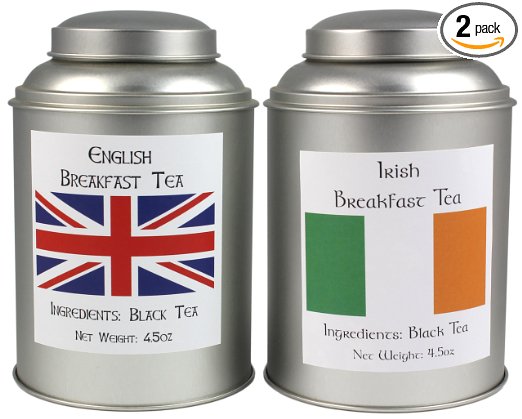 Irish Breakfast Tea & English Breakfast Tea Sampler, World Famous Loose Leaf Breakfast Teas