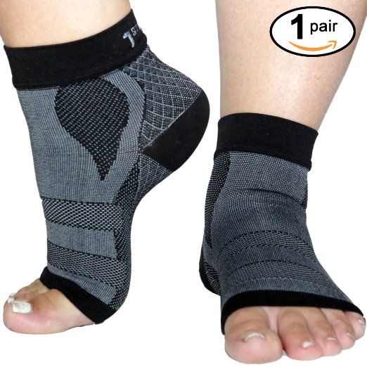 Plantar Fasciitis Night Splint X-Sleeves by 1st Elite: Support Brace Wrap Compression Sleeves Combined! (1 Pair)