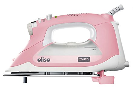 Oliso TG1600 Smart Iron / Steam Iron - Pink Color iTouch Self Lifting Technology - Auto Shut Off - Multiple Steam Iron Options - 1800W - Extra Long Cord 12 with 360° Rotation