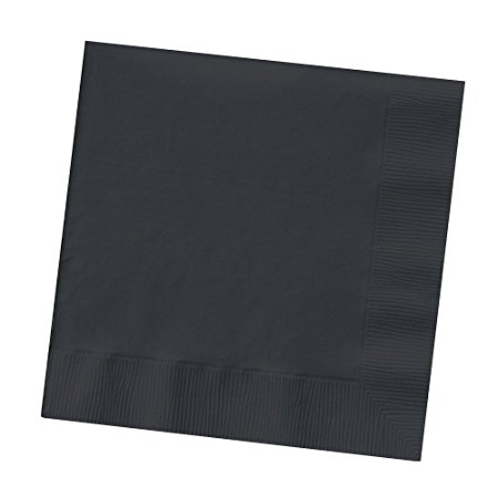 Creative Converting Touch of Color 200 Count 2-Ply Paper Beverage Napkins, Black Velvet