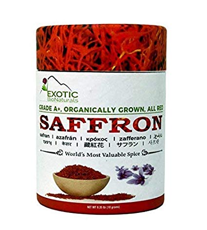 Genuine Grade A , Premium Quality All Red, Organically Grown SUPER NEGIN Saffron (0.36 Oz / 10 gms)