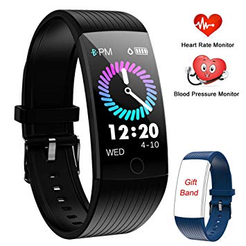 Fitness Tracker, Activity Tracker Smart Watch with Heart Rate Monitor, 1.14 Inch Color Screen Pedometer Watch Blood Pressure Monitor Sleep Monitor Fitness Watch,Step Counter Calories Burned Tracker, IP67 Waterproof